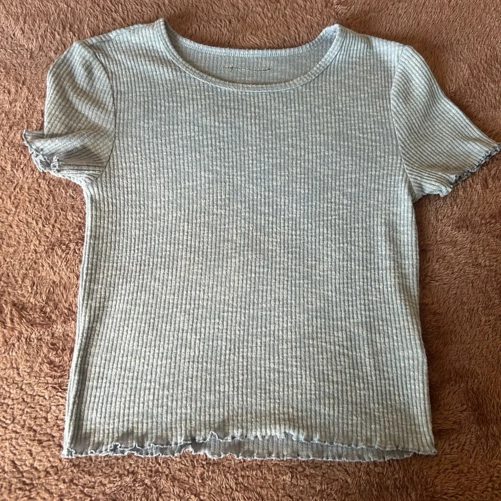 Ribbed Light Blue Baby American Eagle Tee - Picture 2 of 4